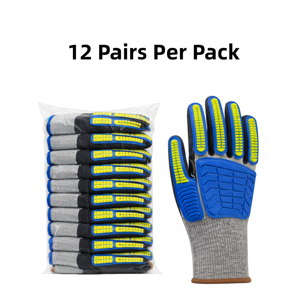 Knit Cut Resistant Work Gloves, Nitrile Coated, HPPE, TPR Back, A6 Cut Level, 18ga, Gray, Pkg Qty 12