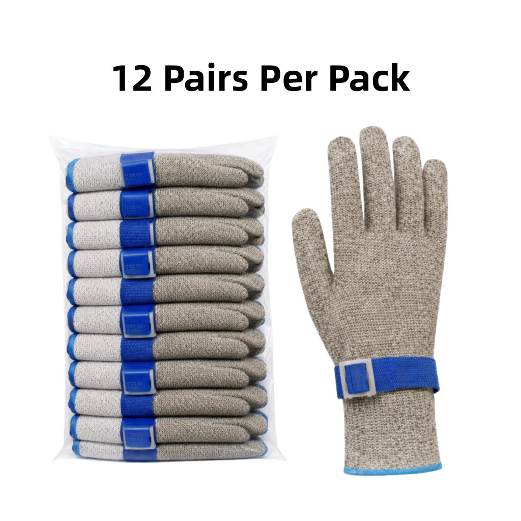 Knit Cut Resistant Work Gloves, 316 Steel Wire, A5 Cut Level, 7ga, Gray,  One Size, Pkg Qty 12