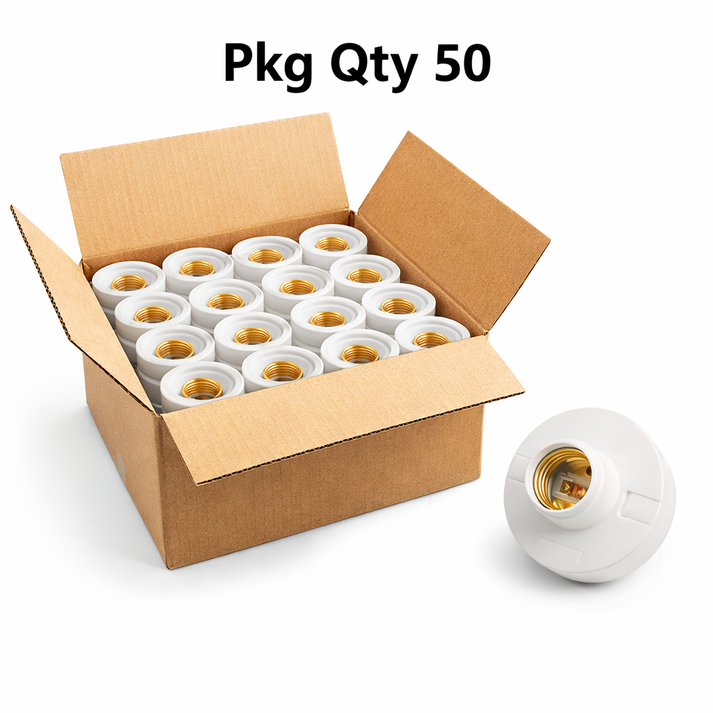 Lamp Holder, Plastic, 185-250V, Pkg Qty 50