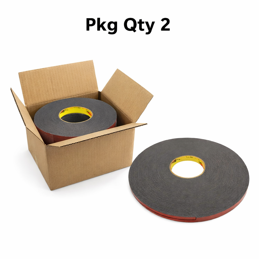 Acrylic Foam Tape, Acrylic Construction, 1.14 mm Thickness, Pkg Qty 2