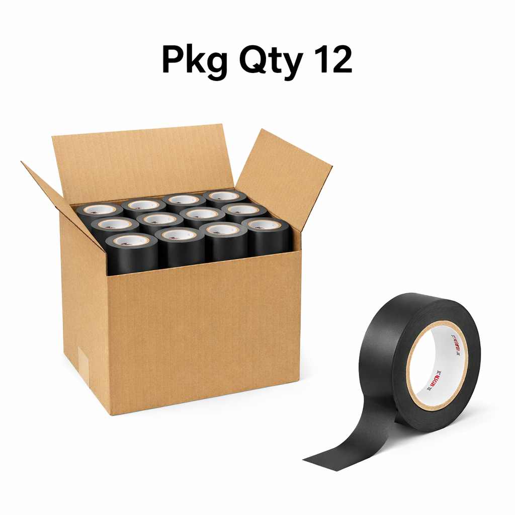 Electrical Tape, PVC with Rubber Adhesive, 600V, 0.0051 Inch Thickness, Pkg Qty 12