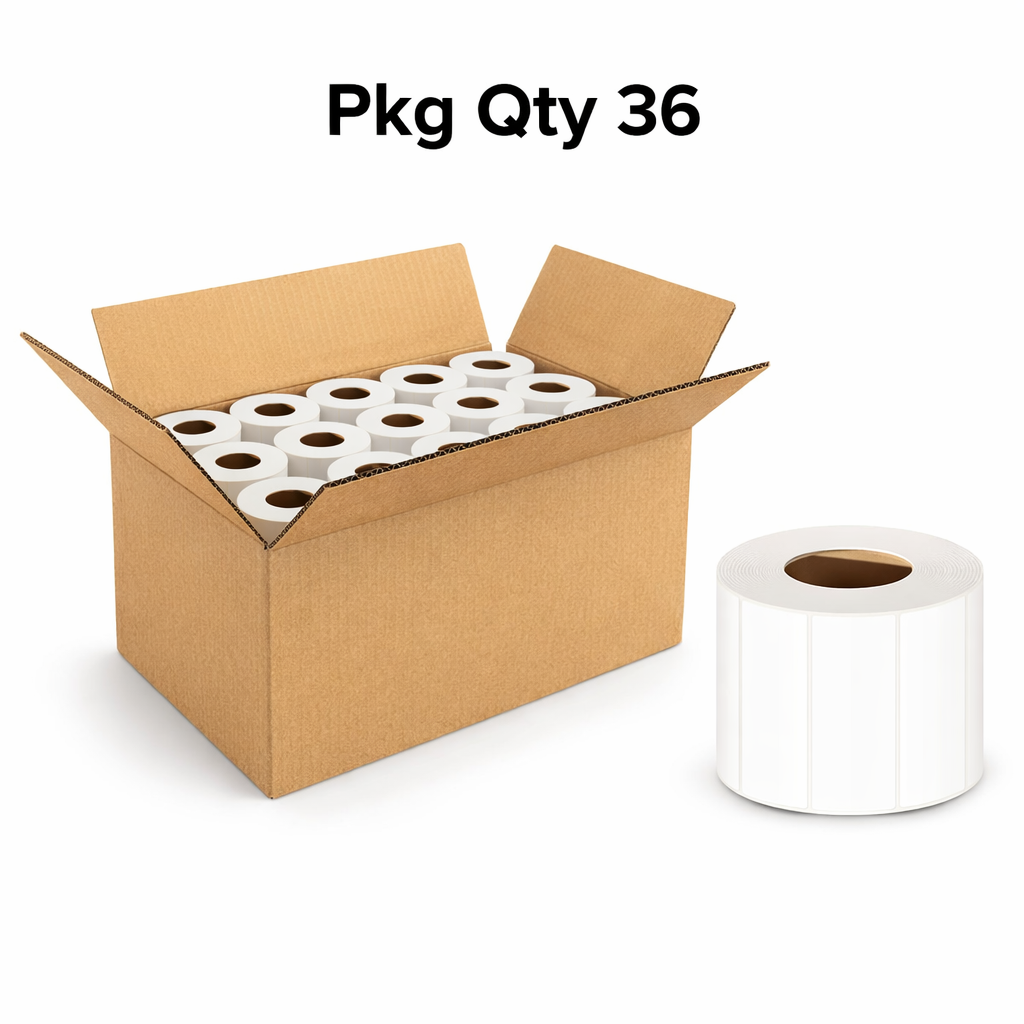 Barcode Labels, Paper Construction, Durable Adhesive, featuring 2.36 by 2.36 Inch Size for Industrial Labeling in Warehouse Environments, Pkg Qty 36