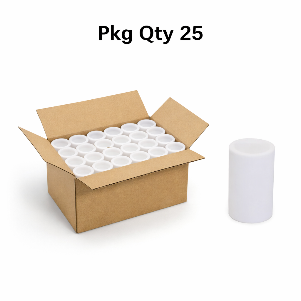 Cylindrical Plastic Filter with 0.47 Inch Inner Diameter, 0.61 Inch Outer Diameter, featuring 1.00 Inch Length, and 0.47 Inch Inner Diameter for Industrial Filtration in Harsh Environments, Pkg Qty 25