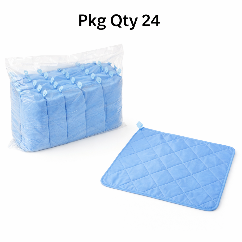 Polyester Cleaning Pads, Absorbent and High Temperature Resistant, Quilted Design for Industrial Use, Pkg Qty 24
