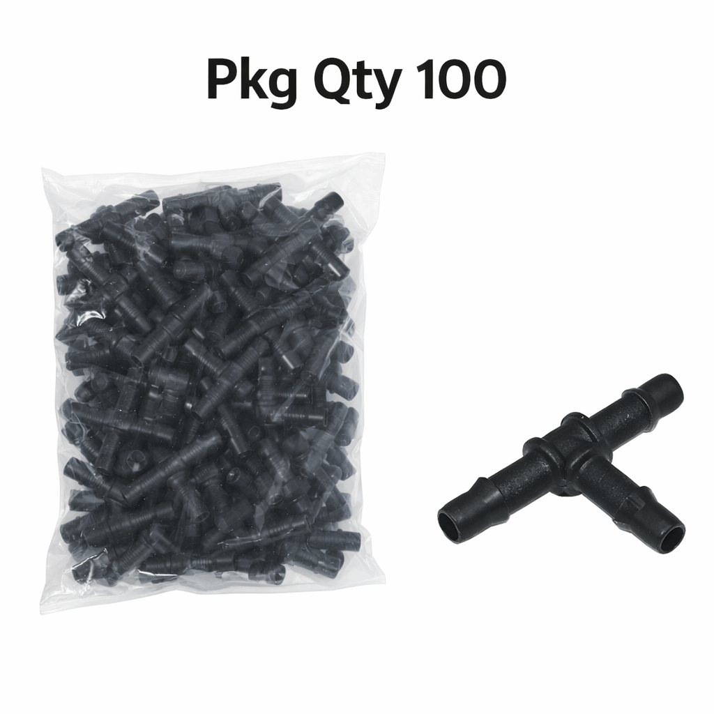 Polypropylene Hose Barb Fitting, 1/8" Size, Corrosion Resistant Design for Fluid Transfer in Industrial Environments, Pkg Qty 100