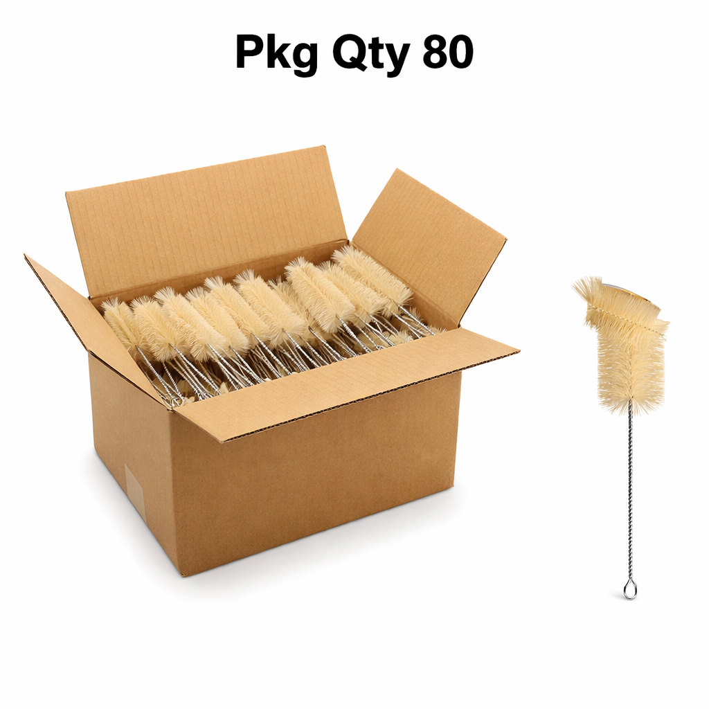 Reagent Bottle Brush with Nylon Bristles and Metal Handle, for Laboratory Bottles, Pkg Qty 80