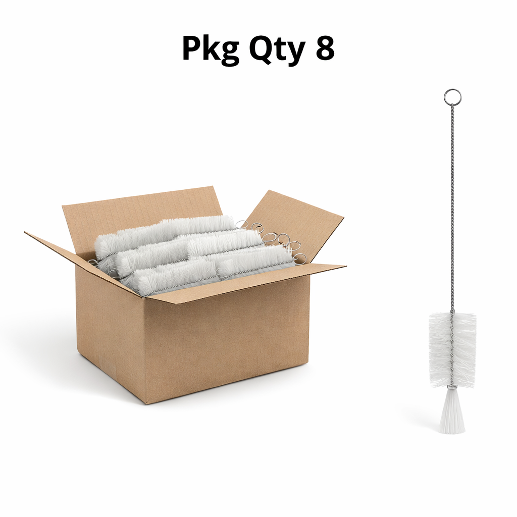 Bottle Cleaning Brush with SUS304 Stainless Steel Core, PBT Bristles, for Industrial Cleaning, Pkg Qty 8
