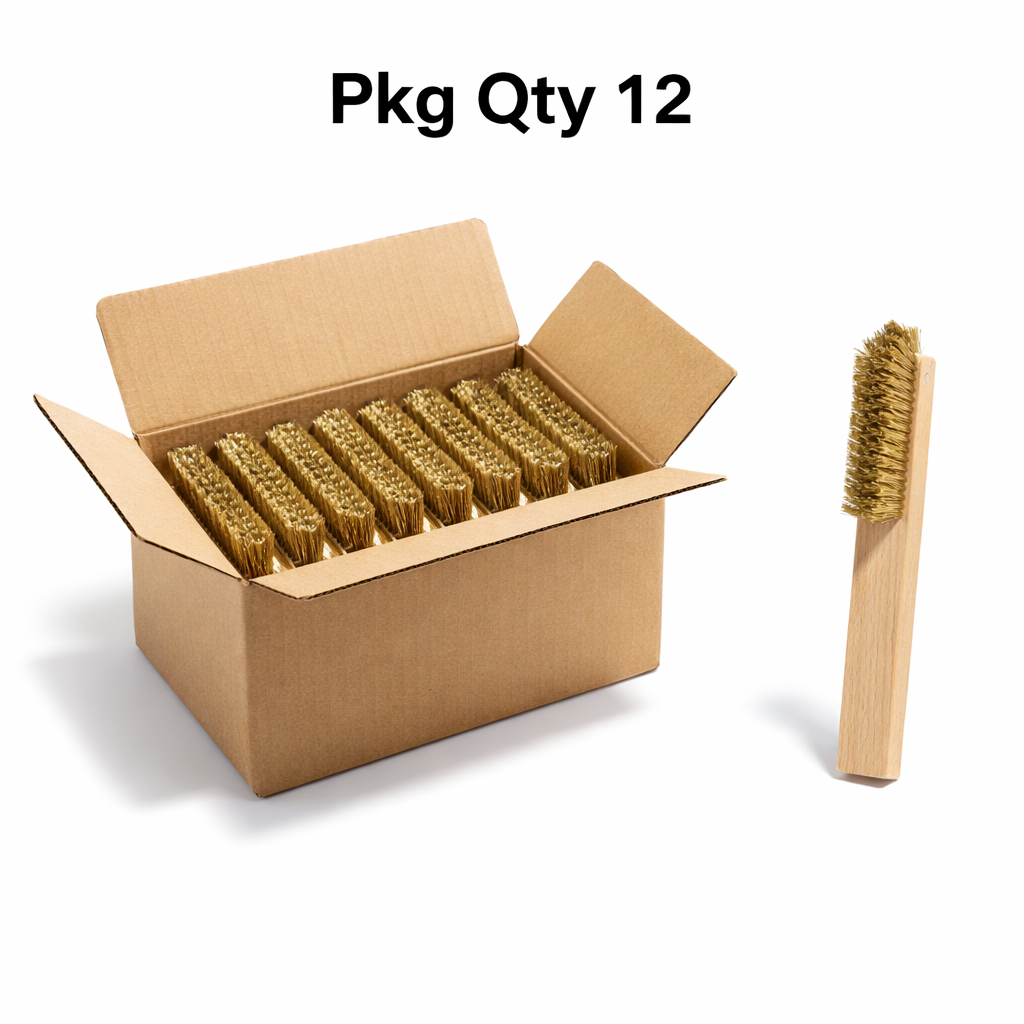 Lab Brush with Brass Bristles, 3.9in Head Length, 0.6in Head Height, Pkg Qty 12